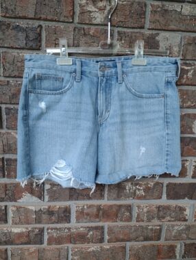 Lucky Brand Boyfriend Shorts Womens 8/29 Blue Distressed Denim Cutoff Summertime